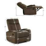 Recliner Chair with Arm Storage and Cup Holders (Single)