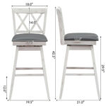 Swivel Bar Stools with Rubberwood Frame and PVC Cushion (Set of 2)