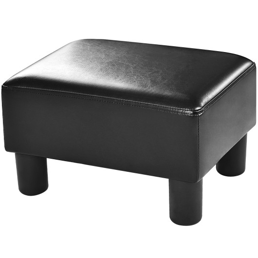 PU Leather Rectangular Ottoman Footstool with Sturdy Wood Frame 3 PU Leather Rectangular Ottoman Footstool with Sturdy Wood Frame - Image 3
