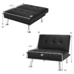 Adjustable PU Leather Recliner Chair with Metal Legs for Small Spaces