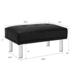Tufted Ottoman Bench with Stainless Steel Legs for Living Room 19 Tufted Ottoman Bench with Stainless Steel Legs for Living Room