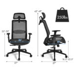 Height Adjustable Ergonomic Mesh Office Chair with Lumbar Support 18 Height Adjustable Ergonomic Mesh Office Chair with Lumbar Support