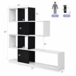 5 Tier Ladder Corner Bookshelf with Storage Rack