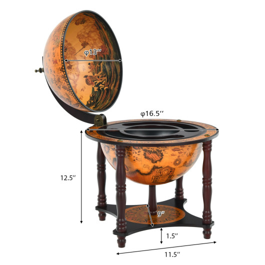Retro Globe Wine Bar Stand with Storage for Living Room 5 Retro Globe Wine Bar Stand with Storage for Living Room - Image 5