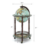 Antique Globe Bar Cart with Wine Storage and Shelf 12 Antique Globe Bar Cart with Wine Storage and Shelf