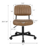 PU Leather Adjustable Office Chair with Ergonomic Backrest and Swivel