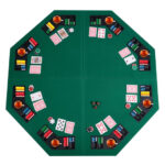 Foldable Octagon Poker Table Top for 8 Players with Case 9 Foldable Octagon Poker Table Top for 8 Players with Case