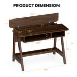 Vintage Writing Desk with Hidden Storage and Open Shelves 12 Vintage Writing Desk with Hidden Storage and Open Shelves