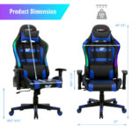 Ergonomic Swivel Gaming Chair with RGB Lights and Remote