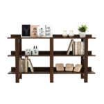 59 Inch Rustic Console Table with 3 Tier Open Shelves 14 59 Inch Rustic Console Table with 3 Tier Open Shelves