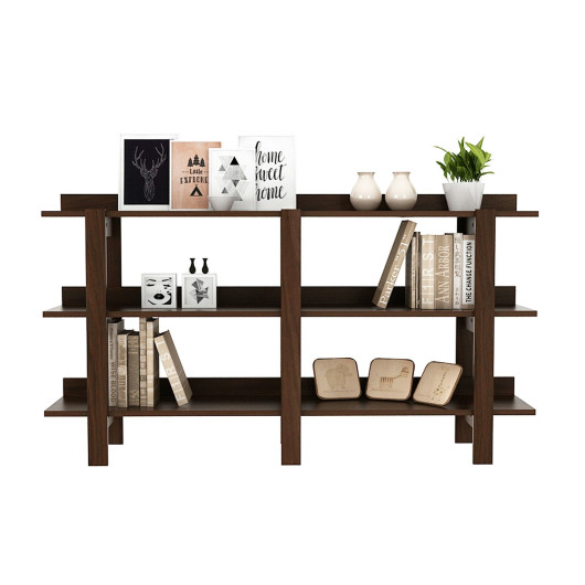 59 Inch Rustic Console Table with 3 Tier Open Shelves 7 59 Inch Rustic Console Table with 3 Tier Open Shelves - Image 7