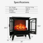 25 Inch Freestanding Electric Fireplace Heater with 3D Flame Effect