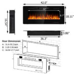 42 Inch Ultra Thin Electric Fireplace with Timer and Remote