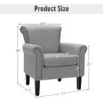 Light Gray Upholstered Accent Chair with Adjustable Foot Pads 12 Light Gray Upholstered Accent Chair with Adjustable Foot Pads