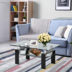 Modern Glass Coffee Table with Stainless Steel Legs and Storage Shelves 23 Modern Glass Coffee Table with Stainless Steel Legs and Storage Shelves