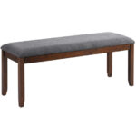 Elegant Upholstered Bench with Wood Legs and Wide Seat 10 Elegant Upholstered Bench with Wood Legs and Wide Seat