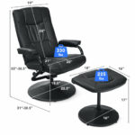 Ergonomic Swivel Recliner Chair with Adjustable Ottoman (Set of 2)