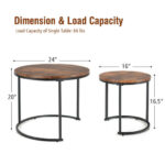 Rustic Round Nesting Coffee Tables with Adjustable Feet (Set of 2) 26 Rustic Round Nesting Coffee Tables with Adjustable Feet (Set of 2)