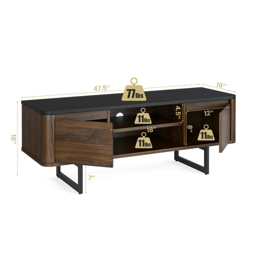 Vintage Walnut TV Stand with Storage for TVs up to 55 Inch 4 Vintage Walnut TV Stand with Storage for TVs up to 55 Inch - Image 4