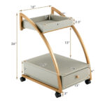 Gray 2-Tier Rolling End Table with Tray and Drawer 12 Gray 2-Tier Rolling End Table with Tray and Drawer