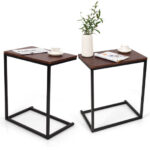 L-Shaped Side Table Laptop Stand for Sofa or End Table