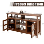 Rustic 58 Inch TV Stand with Cabinets and Shelves