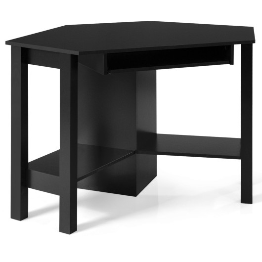 Space-Saving Wooden Corner Desk with Drawer and Storage Shelves 3 Space-Saving Wooden Corner Desk with Drawer and Storage Shelves - Image 3