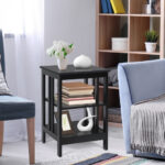 3 Tier Multifunctional Side Table with Storage and Round Corners