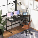 Industrial 59 Inch Computer Desk with Shelves and Side Hook 16 Industrial 59 Inch Computer Desk with Shelves and Side Hook