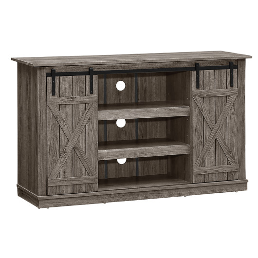 Rustic Sliding Barn Door TV Stand with Adjustable Storage Shelves 3 Rustic Sliding Barn Door TV Stand with Adjustable Storage Shelves - Image 3