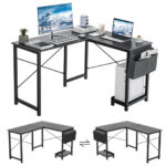 L-Shaped Reversible Computer Desk with Storage Pocket and CPU Stand 11 L-Shaped Reversible Computer Desk with Storage Pocket and CPU Stand