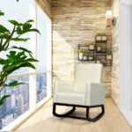 Dual-Use Upholstered Rocking Chair with Pillow and Sturdy Frame