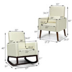 Dual-Use Upholstered Rocking Chair with Pillow and Sturdy Frame