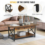 Industrial Coffee Table with 2-Tier Storage and Retro Design 19 Industrial Coffee Table with 2-Tier Storage and Retro Design