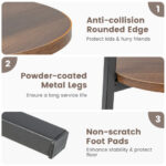 Rustic 2 Tier Round End Table with Metal Frame