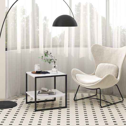 2 Tier End Table with Reversible Shelf Design and Storage 2 2 Tier End Table with Reversible Shelf Design and Storage - Image 2
