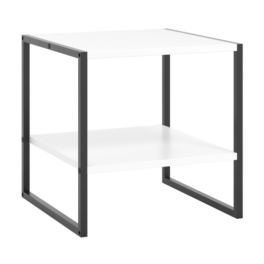2 Tier End Table with Reversible Shelf Design and Storage 3 2 Tier End Table with Reversible Shelf Design and Storage - Image 3