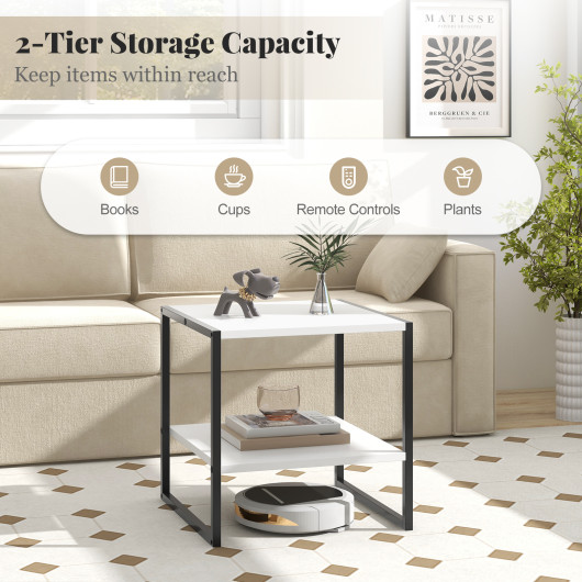 2 Tier End Table with Reversible Shelf Design and Storage 6 2 Tier End Table with Reversible Shelf Design and Storage - Image 6