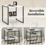 2 Tier End Table with Reversible Shelf Design and Storage 14 2 Tier End Table with Reversible Shelf Design and Storage