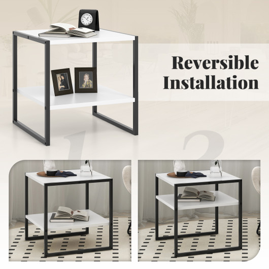 2 Tier End Table with Reversible Shelf Design and Storage 7 2 Tier End Table with Reversible Shelf Design and Storage - Image 7
