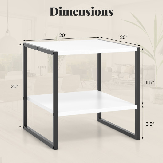 2 Tier End Table with Reversible Shelf Design and Storage 5 2 Tier End Table with Reversible Shelf Design and Storage - Image 5