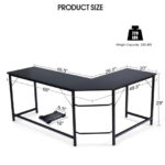 L Shaped Corner Desk with Spacious Workspace and CPU Stand