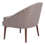 Gray Tufted Accent Chair with Curved Silhouette and Wood Legs