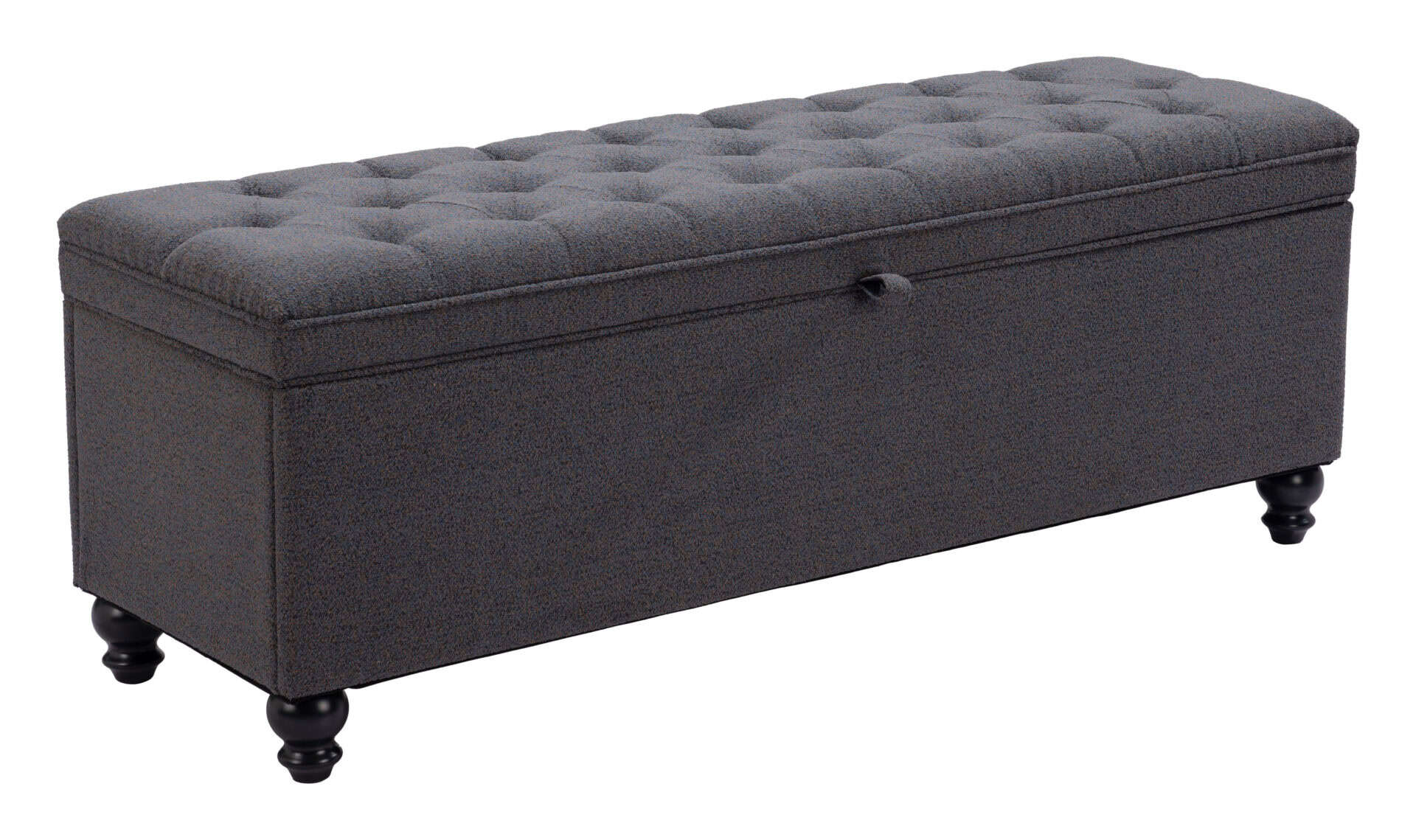 Velvet Upholstered Storage Bench with Tufted Seat and Hidden Compartment 1 Velvet Upholstered Storage Bench with Tufted Seat and Hidden Compartment