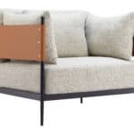 Industrial Gray Armchair with Steel Frame and Fabric Cushions 12 Industrial Gray Armchair with Steel Frame and Fabric Cushions