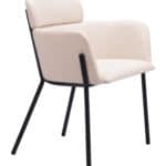 Beige Modern Dining Chair with Steel Frame and Vinyl Upholstery (Set of 2) 13 Beige Modern Dining Chair with Steel Frame and Vinyl Upholstery (Set of 2)