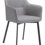 Gray Dining Chairs with Water-Resistant Fabric and Steel Frame (Set of 2)