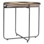 Round Bronze Side Table with Powder Coated Steel Frame 13 Round Bronze Side Table with Powder Coated Steel Frame