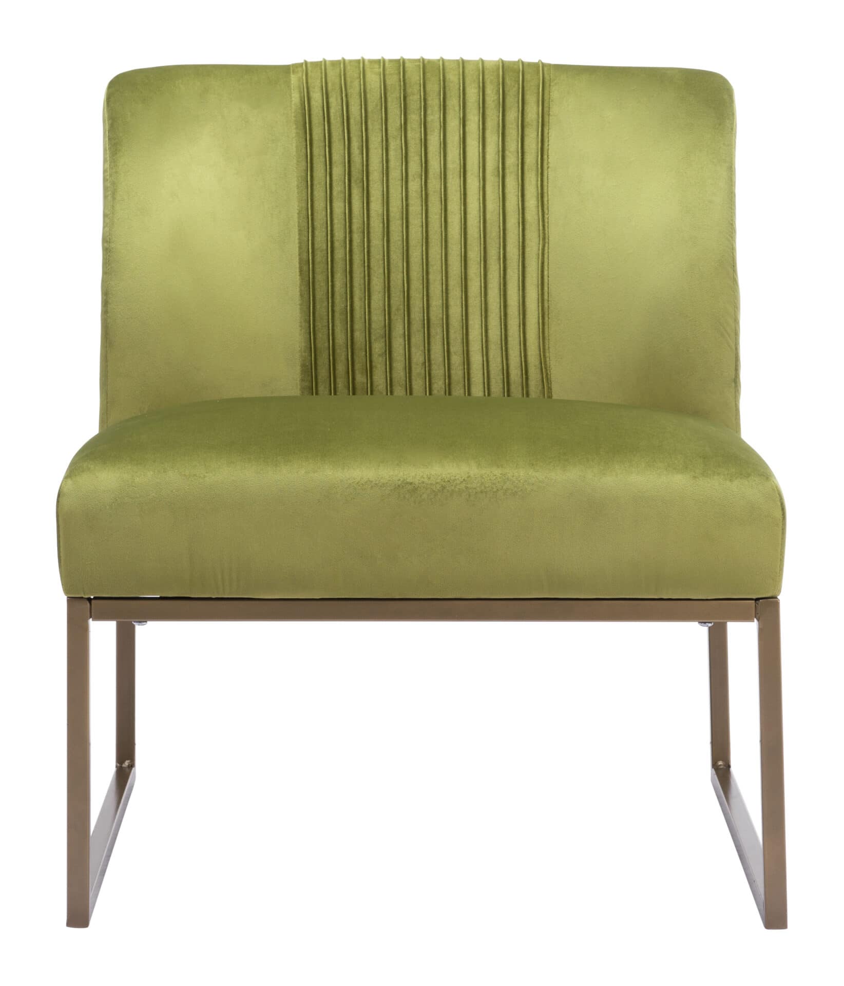 Olive Green Velvet Accent Chair with Powder Coated Steel Base 4 Olive Green Velvet Accent Chair with Powder Coated Steel Base - Image 4