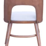 Mid-Century Modern Light Gray Dining Chair with Walnut Frame (Set of 2)